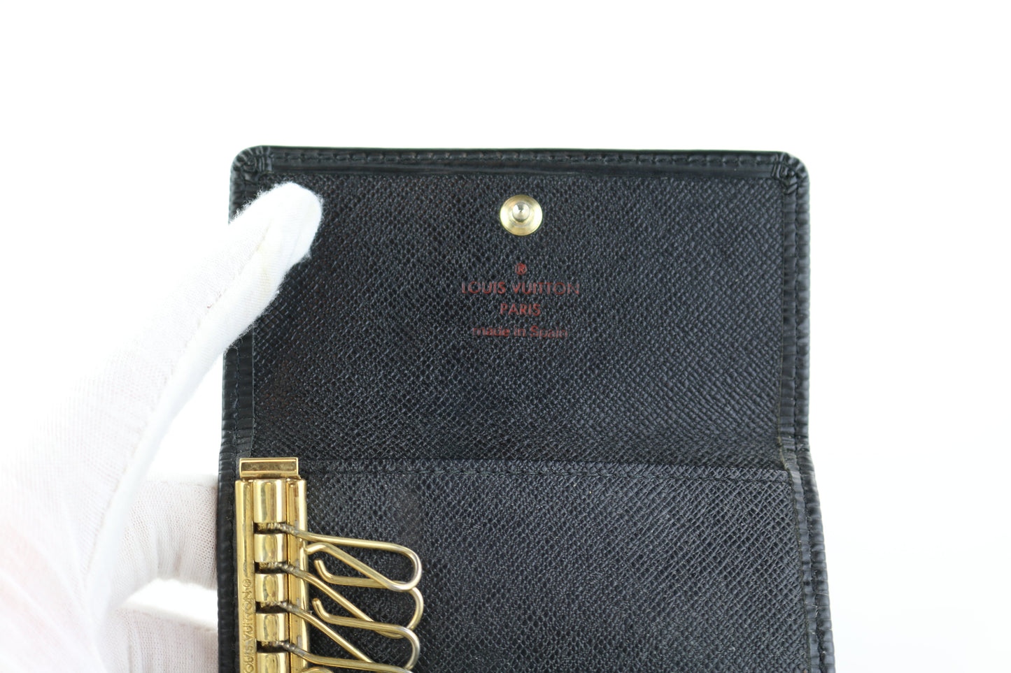 Black Epi 6 Key Holder