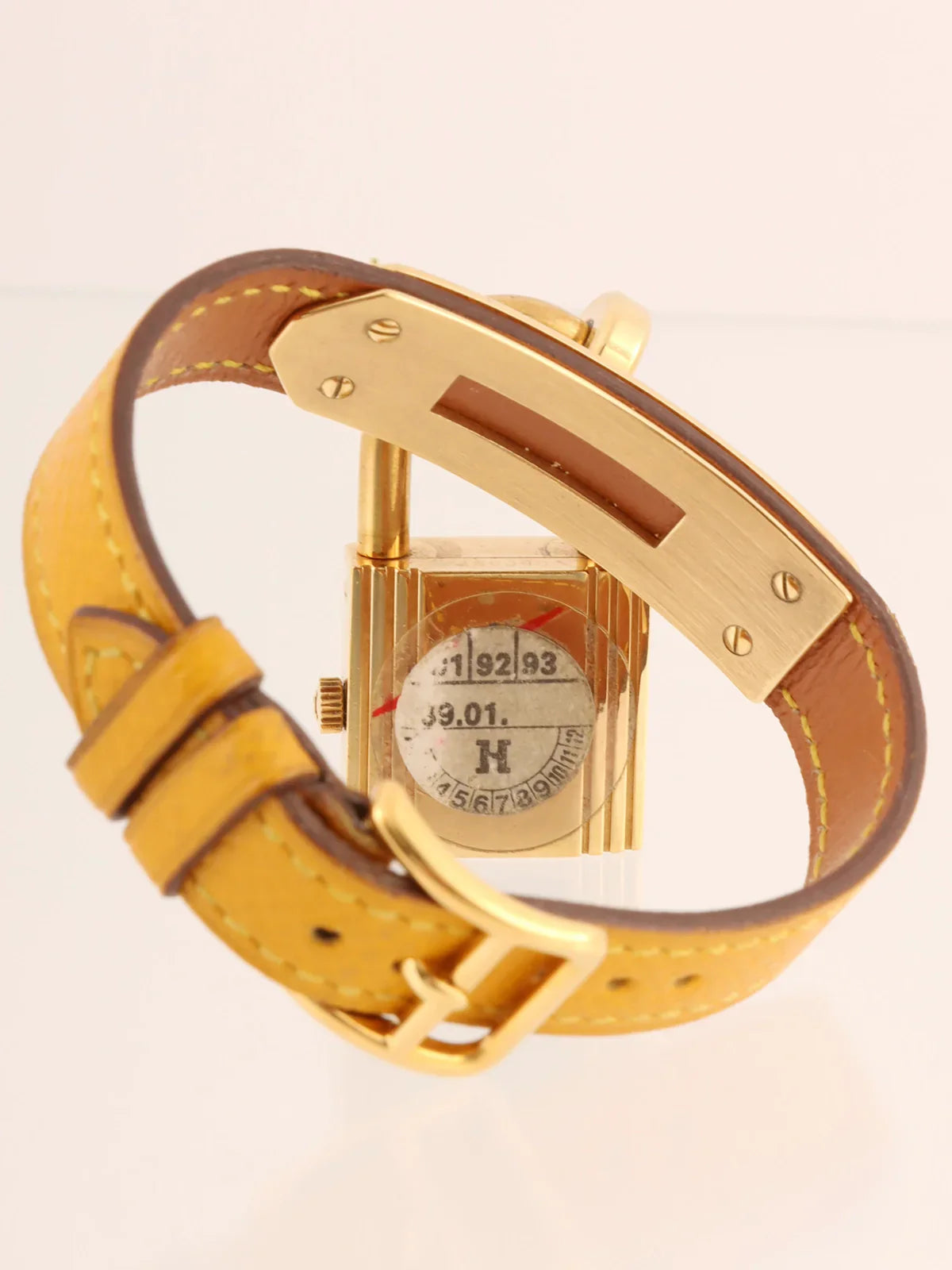 HERMES 1989 Made Kelly Watch Yellow/Gold