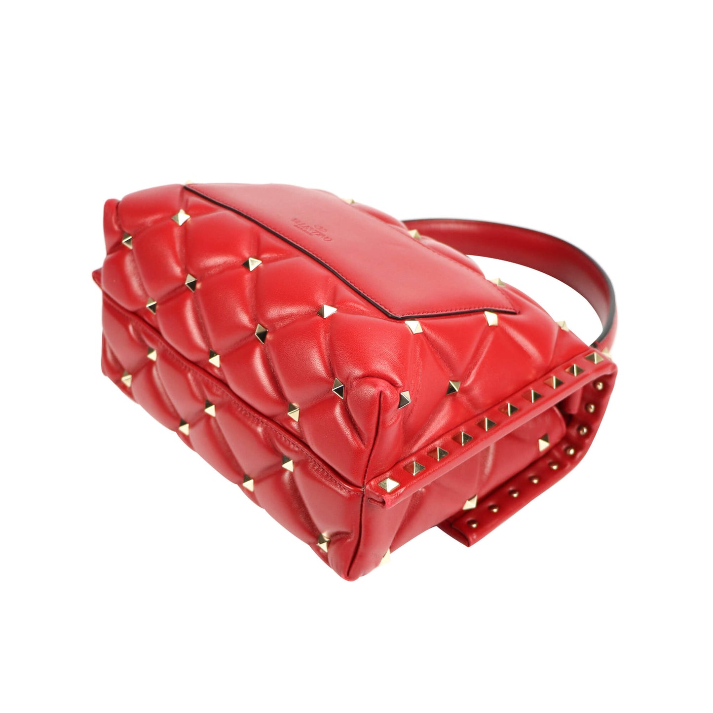 Valentino Candystud Red Quilted Leather