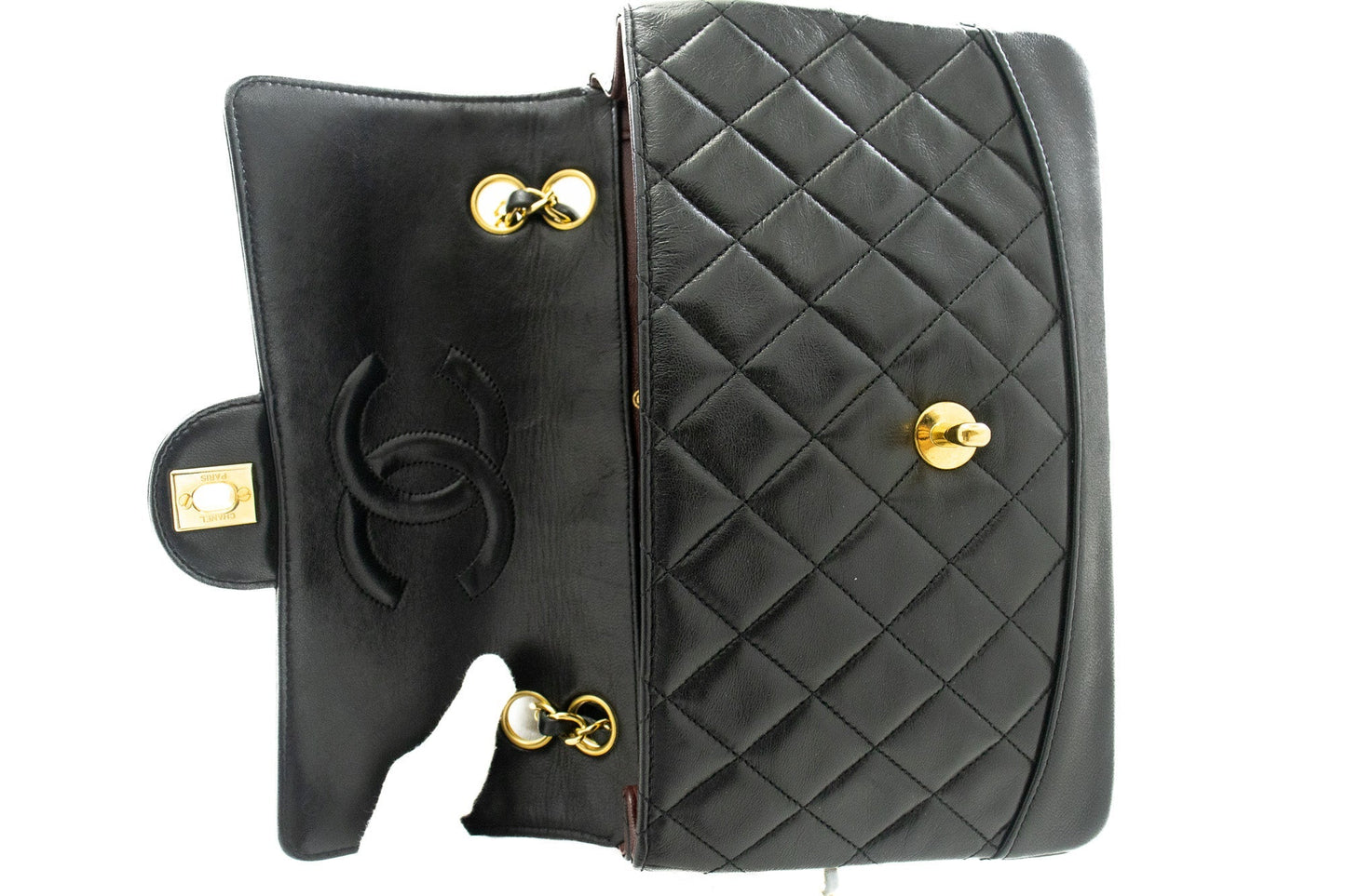 CHANEL Vintage Classic Chain Shoulder Bag Flap Quilted Lambskin j97