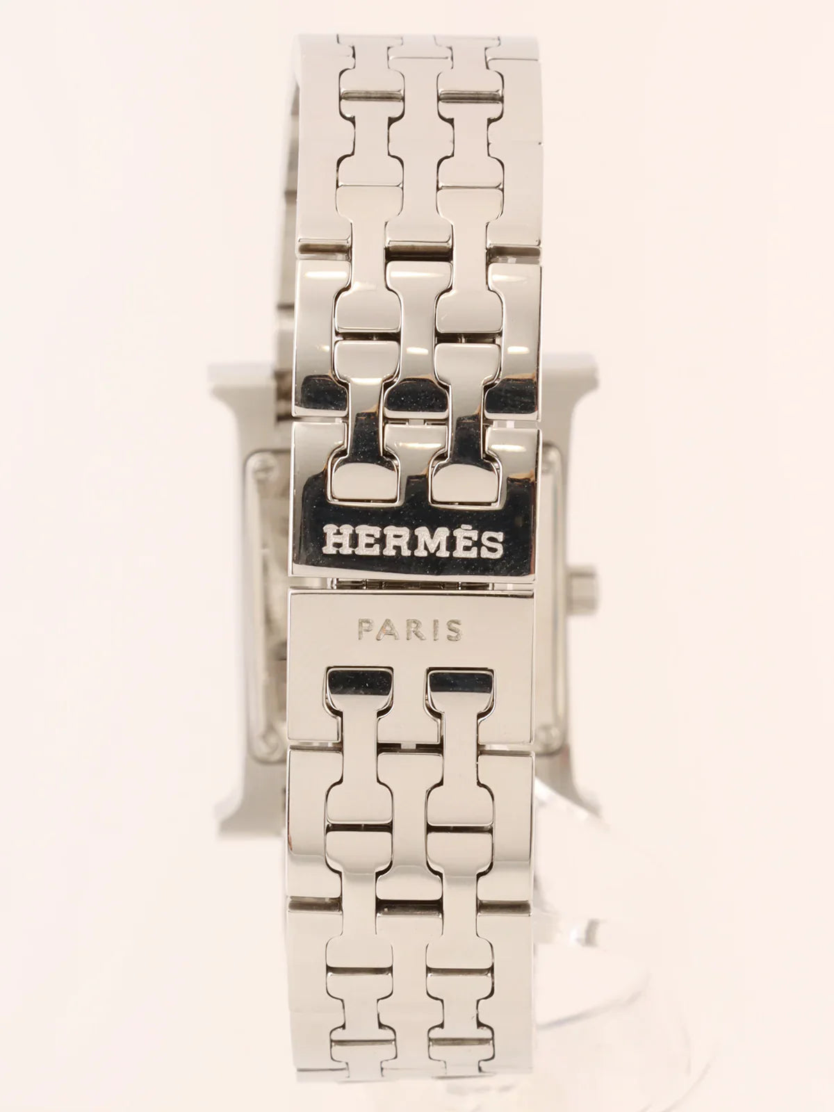 HERMES Diamond H Watch Silver/Shell