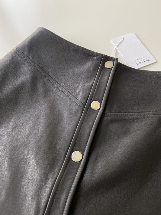 & OTHER STORIES Leather Snap Button Mini Skirt - SIZE EUR 34 / US 2