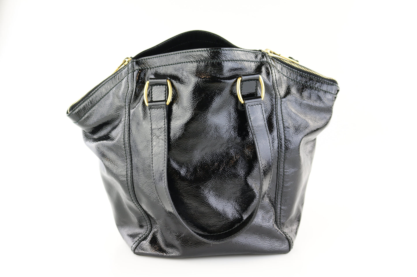 Black Patent Downtown Tote