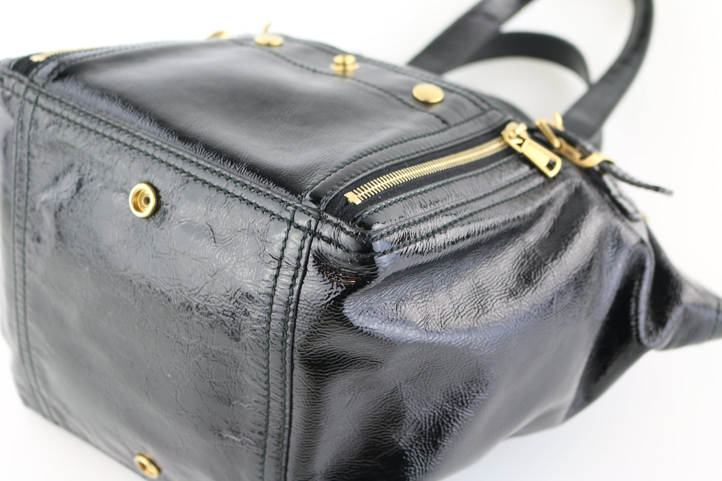 Black Patent Downtown Tote