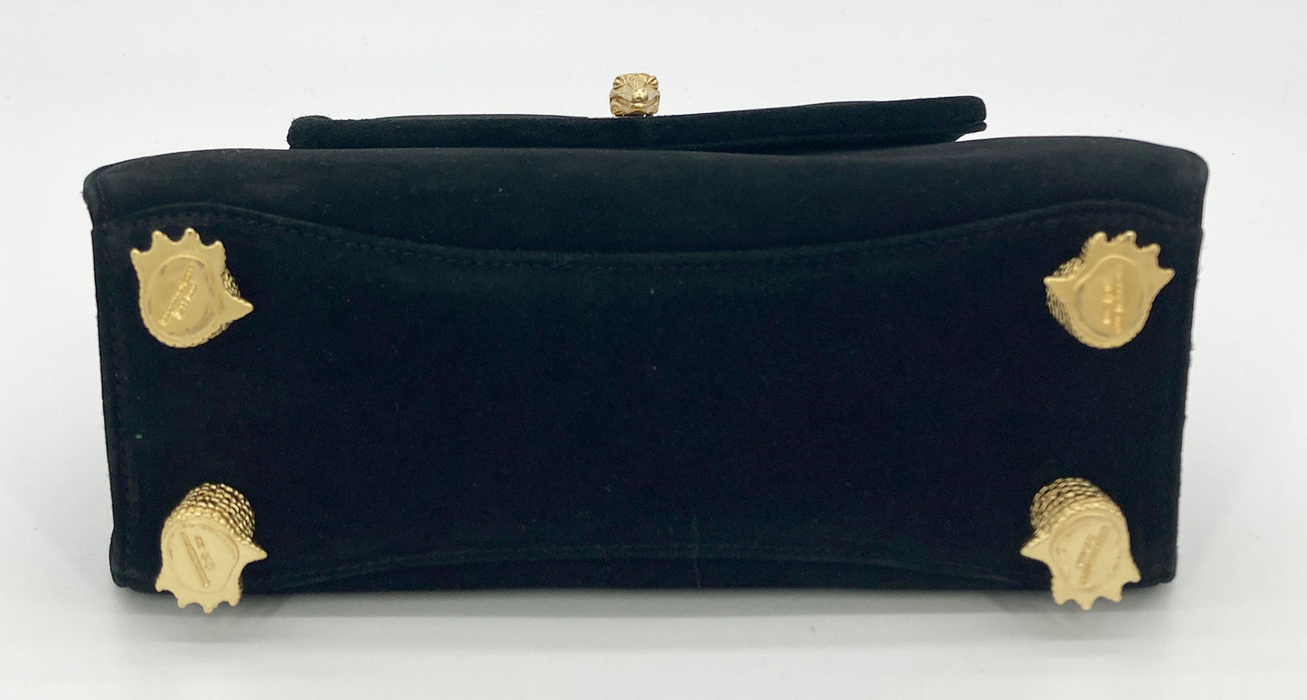 Barry Kiselstein Cord Black Suede Trophy Bag
