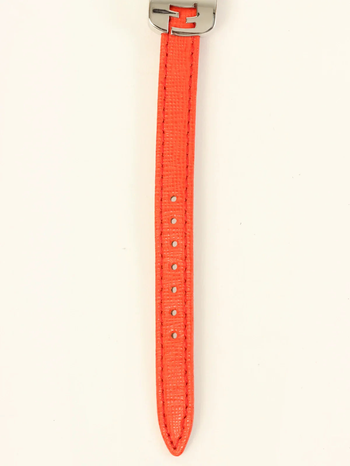 FENDI Square 2P Diamond Logo Face Watch Silver/Red