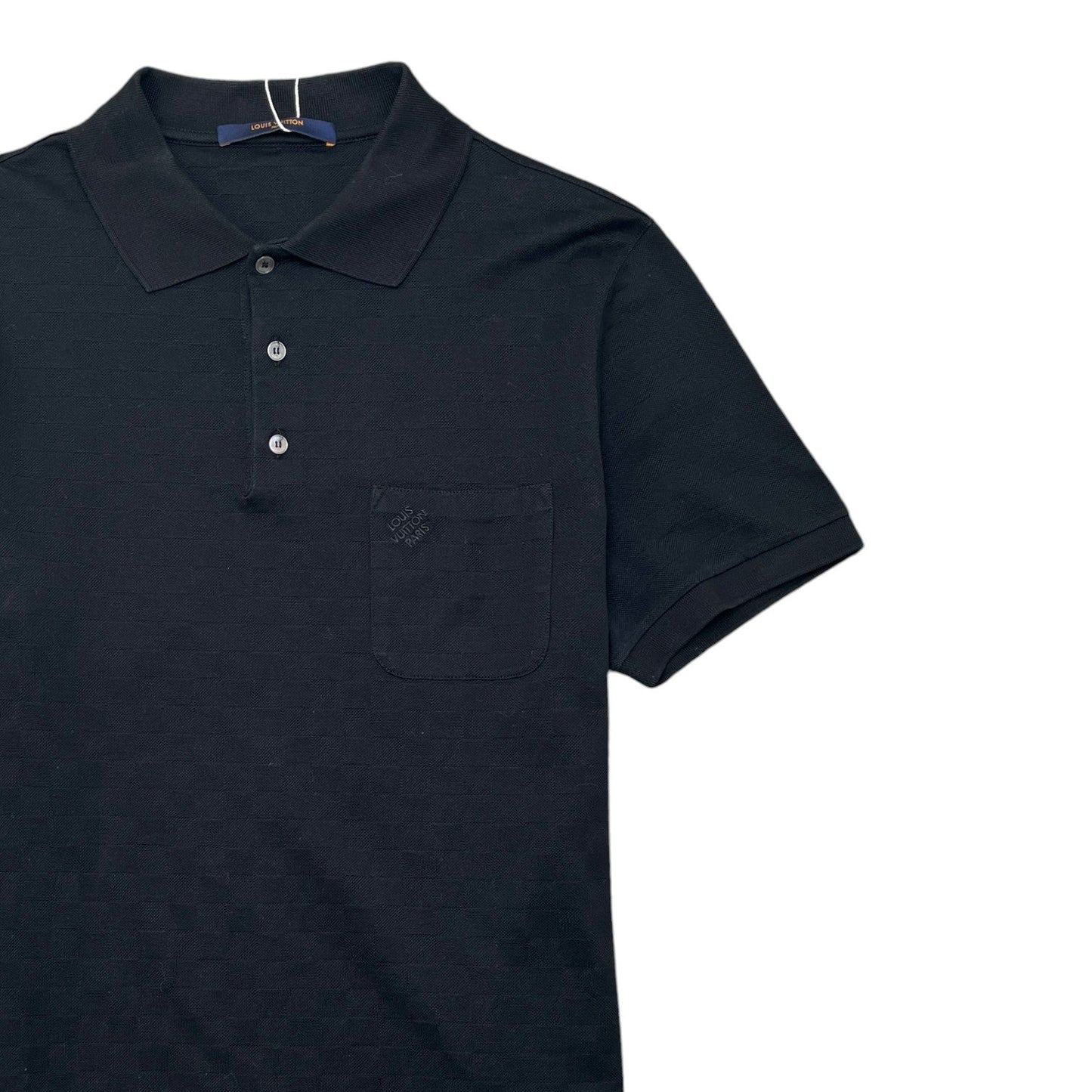 Men's Damier Logo Polo Shirt Black Size L