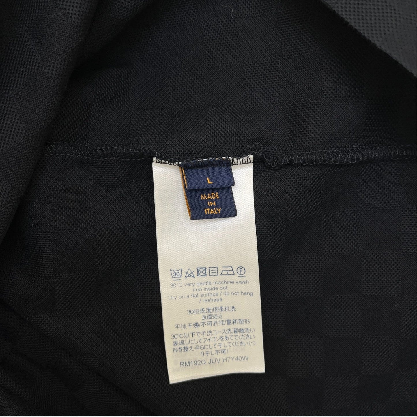 Men's Damier Logo Polo Shirt Black Size L