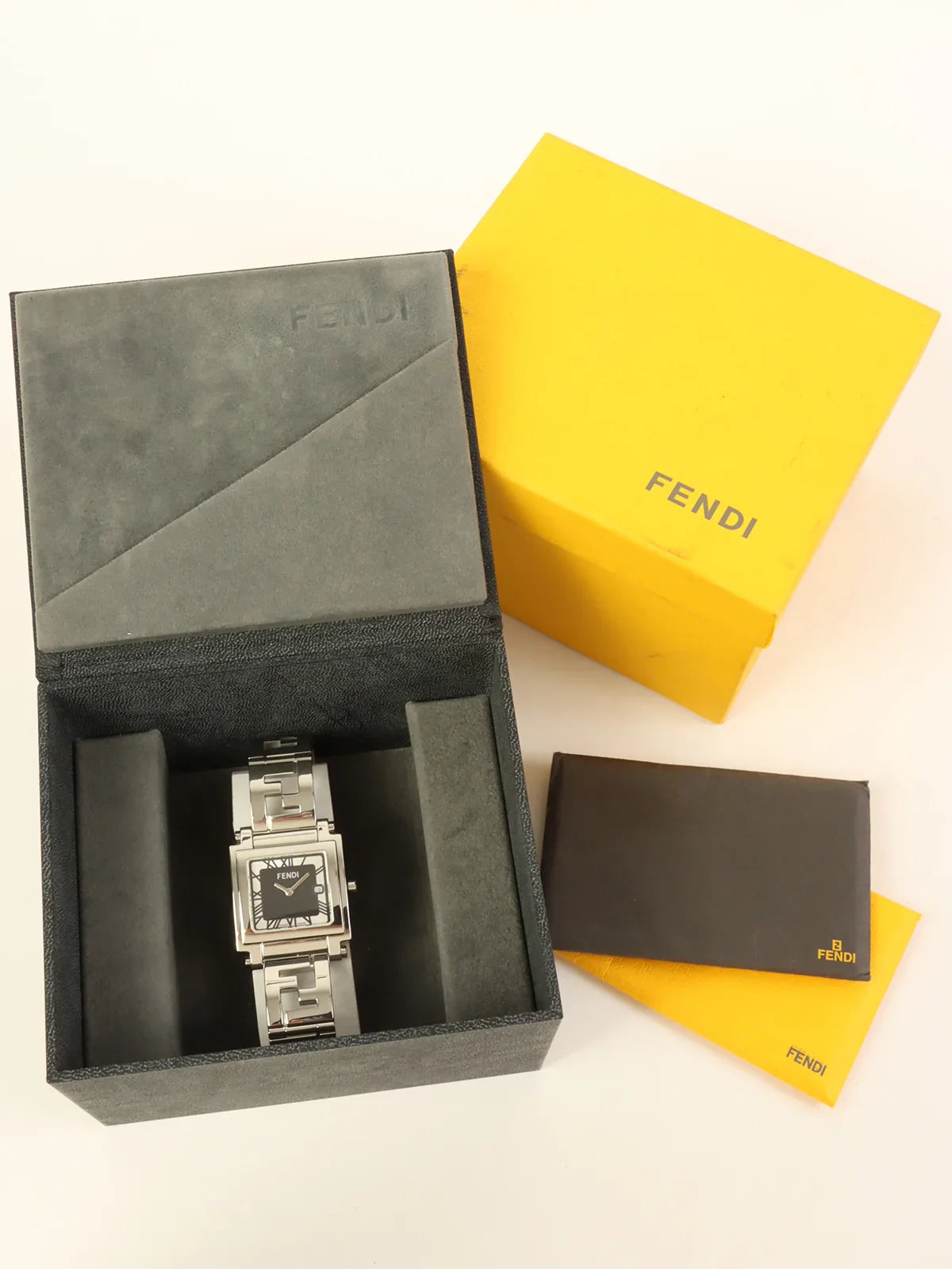 FENDI Quadro Watch Silver/Black
