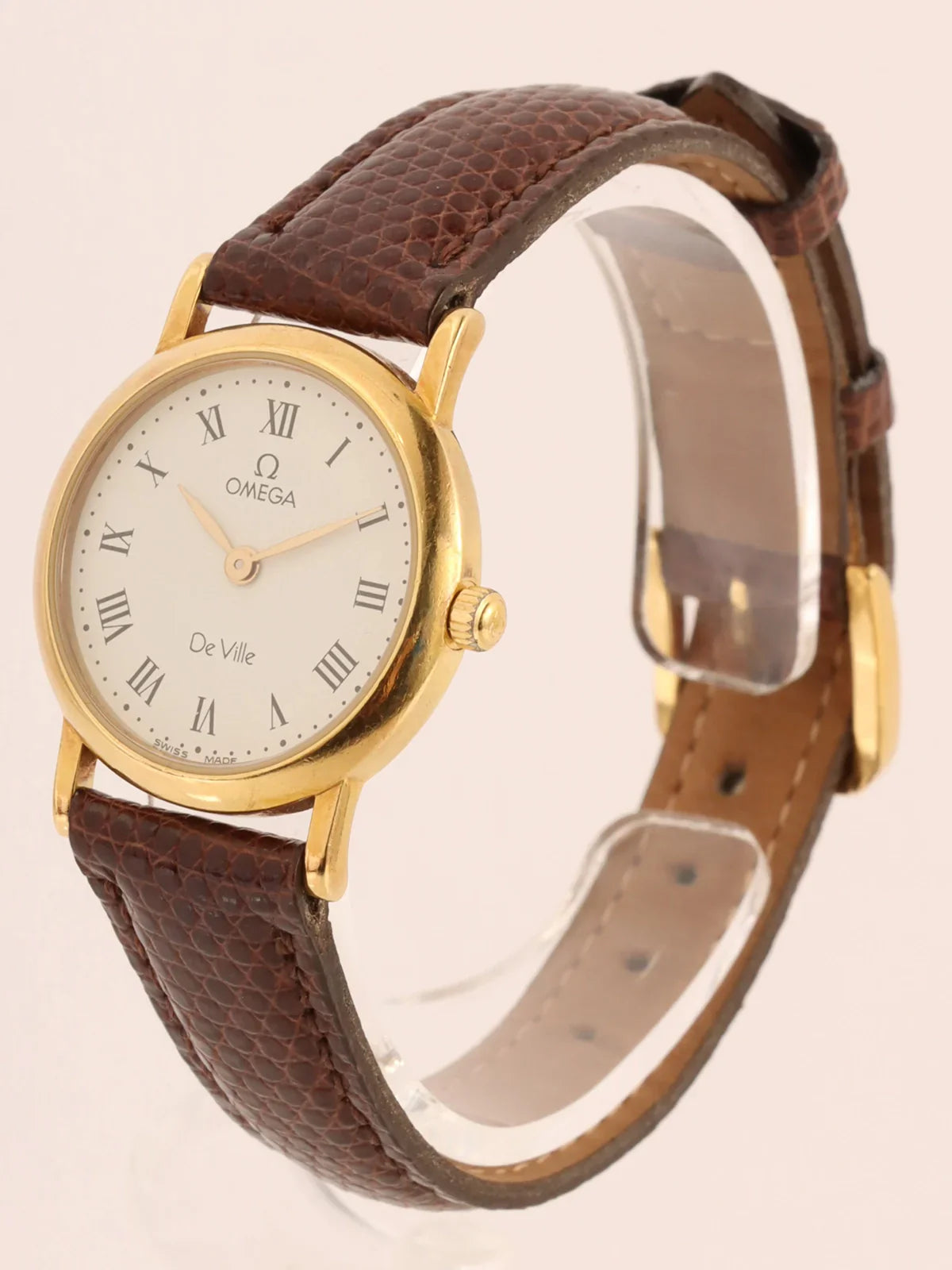 OMEGA Round Face De Ville Watch Gold/Brown