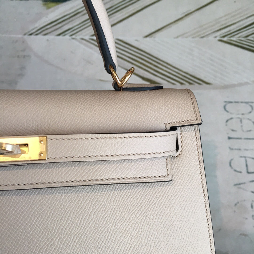 GLAMI Kelly Light Gray For Women Gold Toned Hardware 10in/25cm