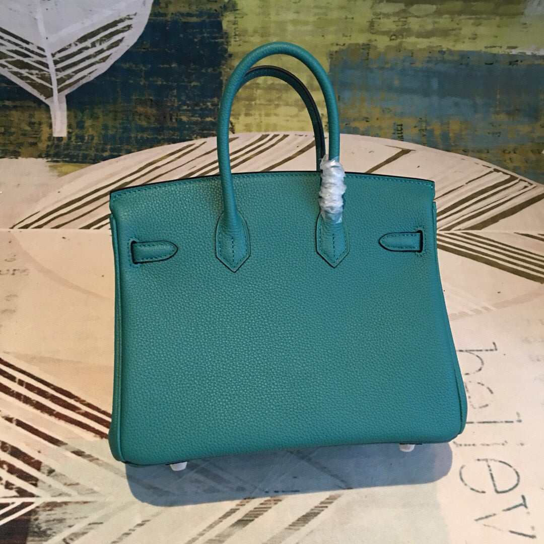 GLAMI Birkin Dark Green For Women Silver Toned Hardware 9.8in/25cm