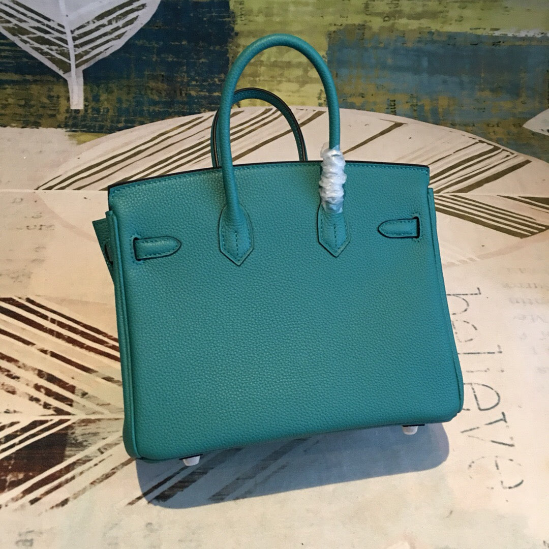 GLAMI Birkin Dark Green For Women Silver Toned Hardware 9.8in/25cm