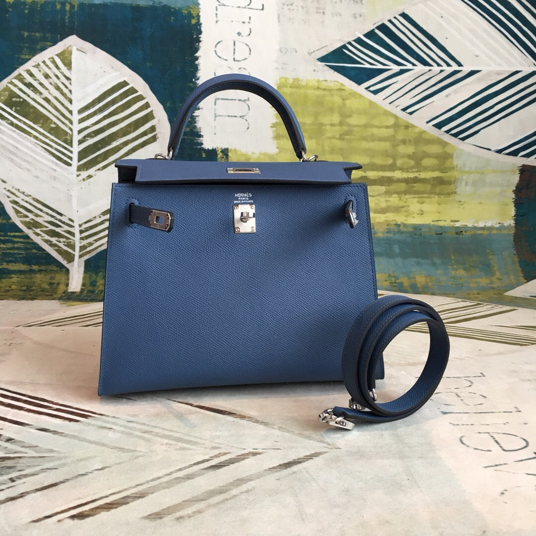 GLAMI Kelly Navy For Women Silver Toned Hardware 10in/25cm