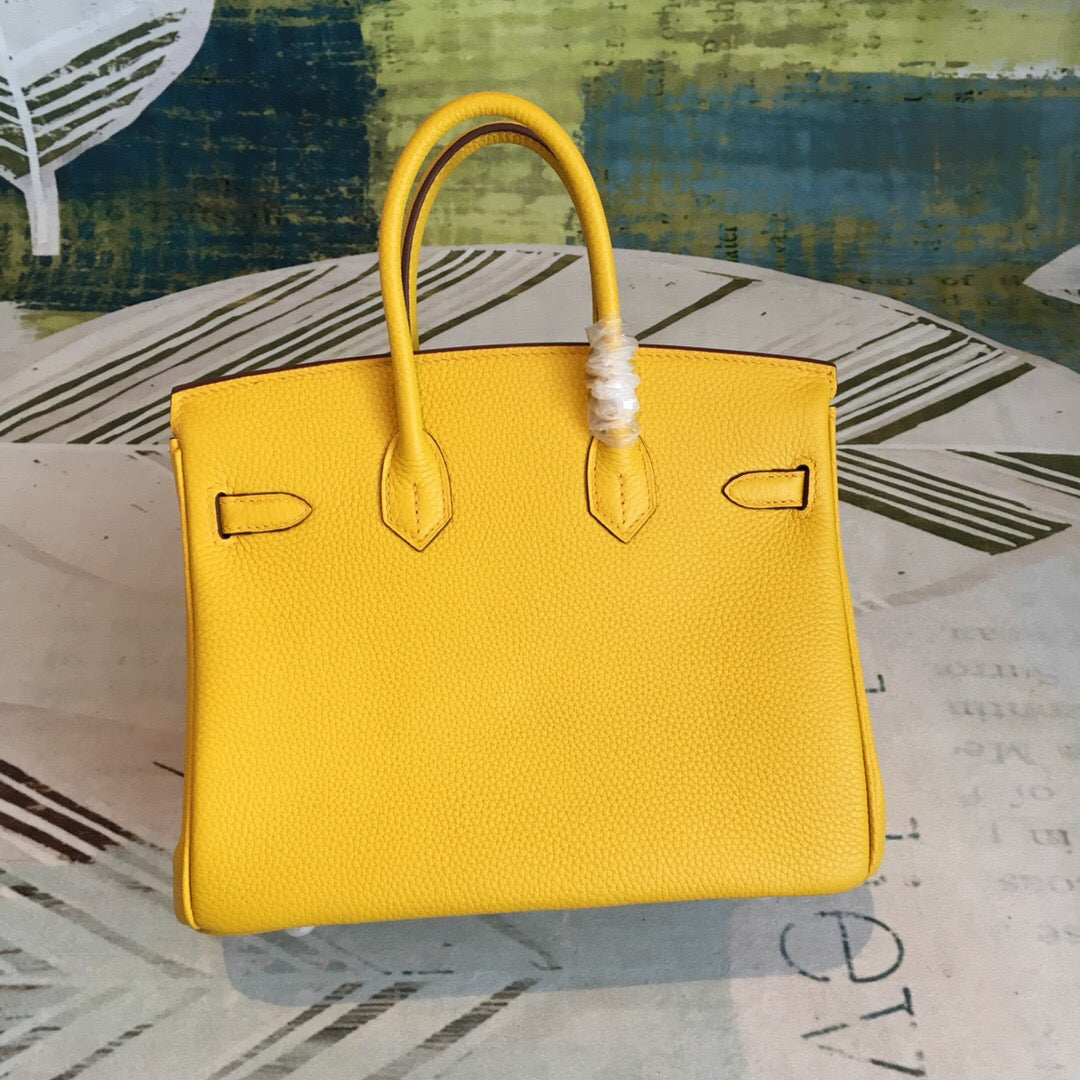 GLAMI Birkin Yellow For Women Silver Toned Hardware 9.8in/25cm