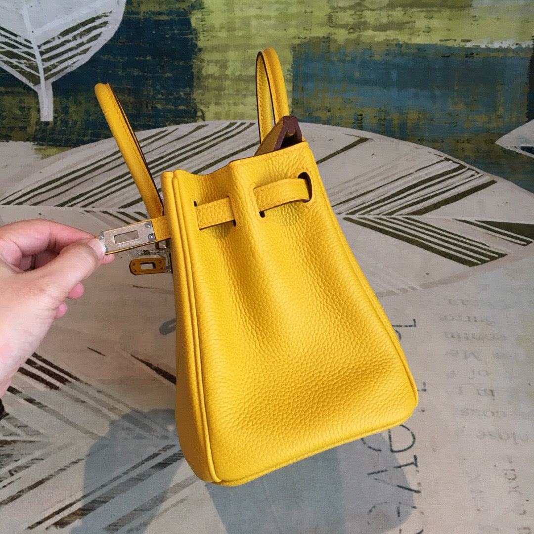 GLAMI Birkin Yellow For Women Silver Toned Hardware 9.8in/25cm