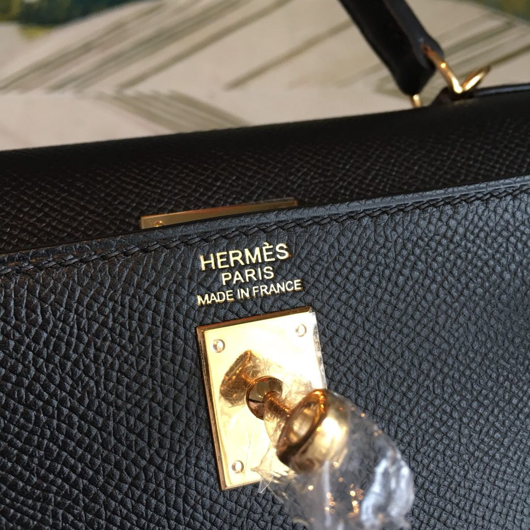 GLAMI Kelly Black For Women Gold Toned Hardware 10in/25cm
