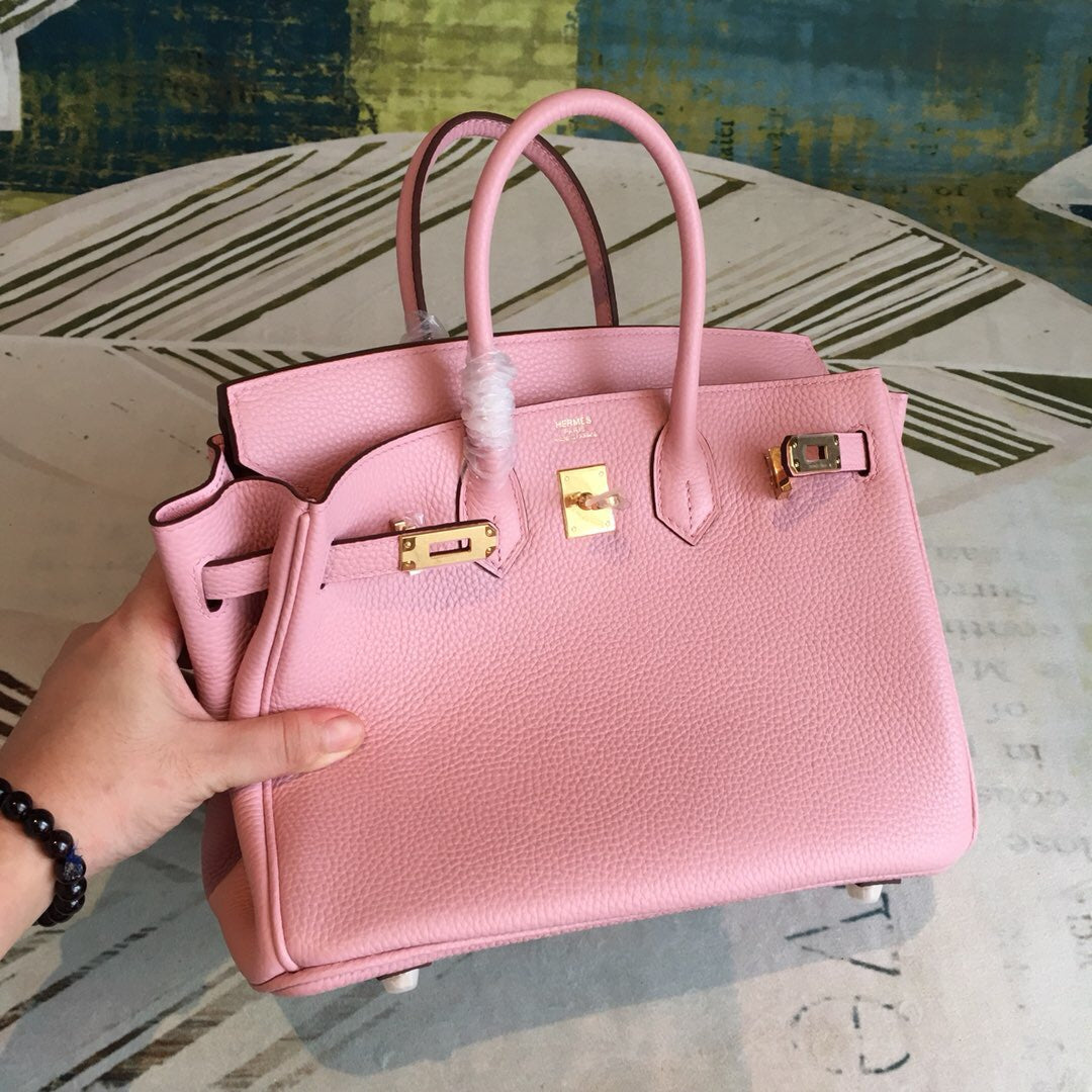 GLAMI Birkin Light Pink For Women Gold Toned Hardware 9.8in/25cm