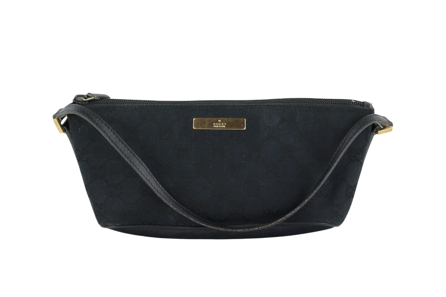 Black GG Nylon Wristlet