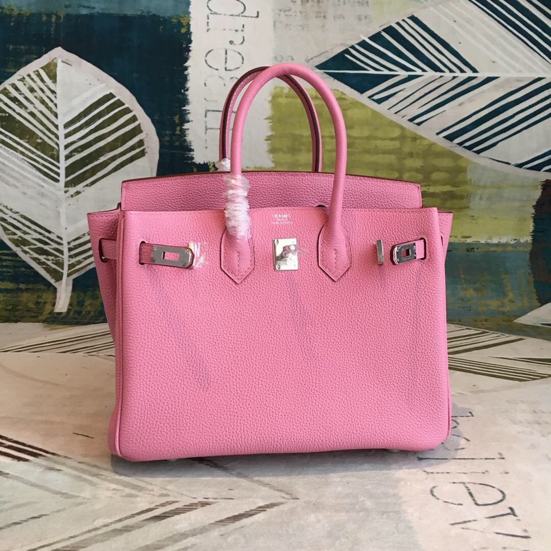 GLAMI Birkin Pink For Women Silver-Toned Hardware 11in/30cm