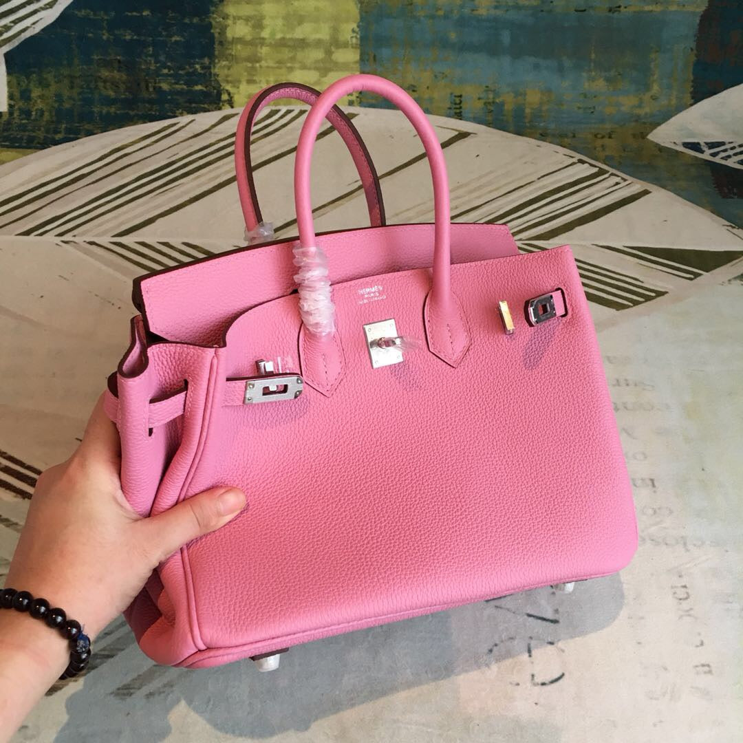 GLAMI Birkin Pink For Women Silver-Toned Hardware 11in/30cm