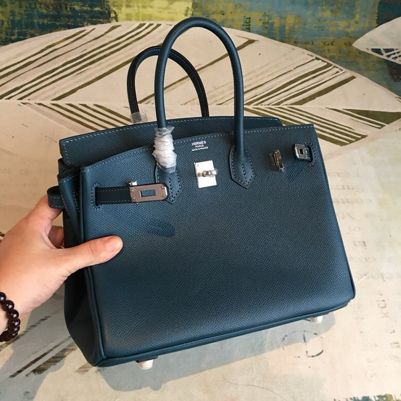 GLAMI Birkin Black For Women Silver Toned Hardware 9.8in/25cm