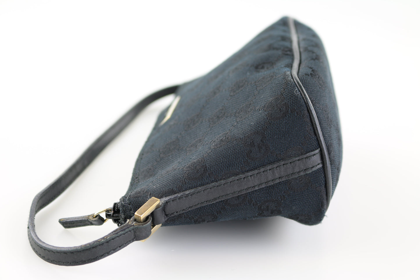 Black GG Nylon Wristlet
