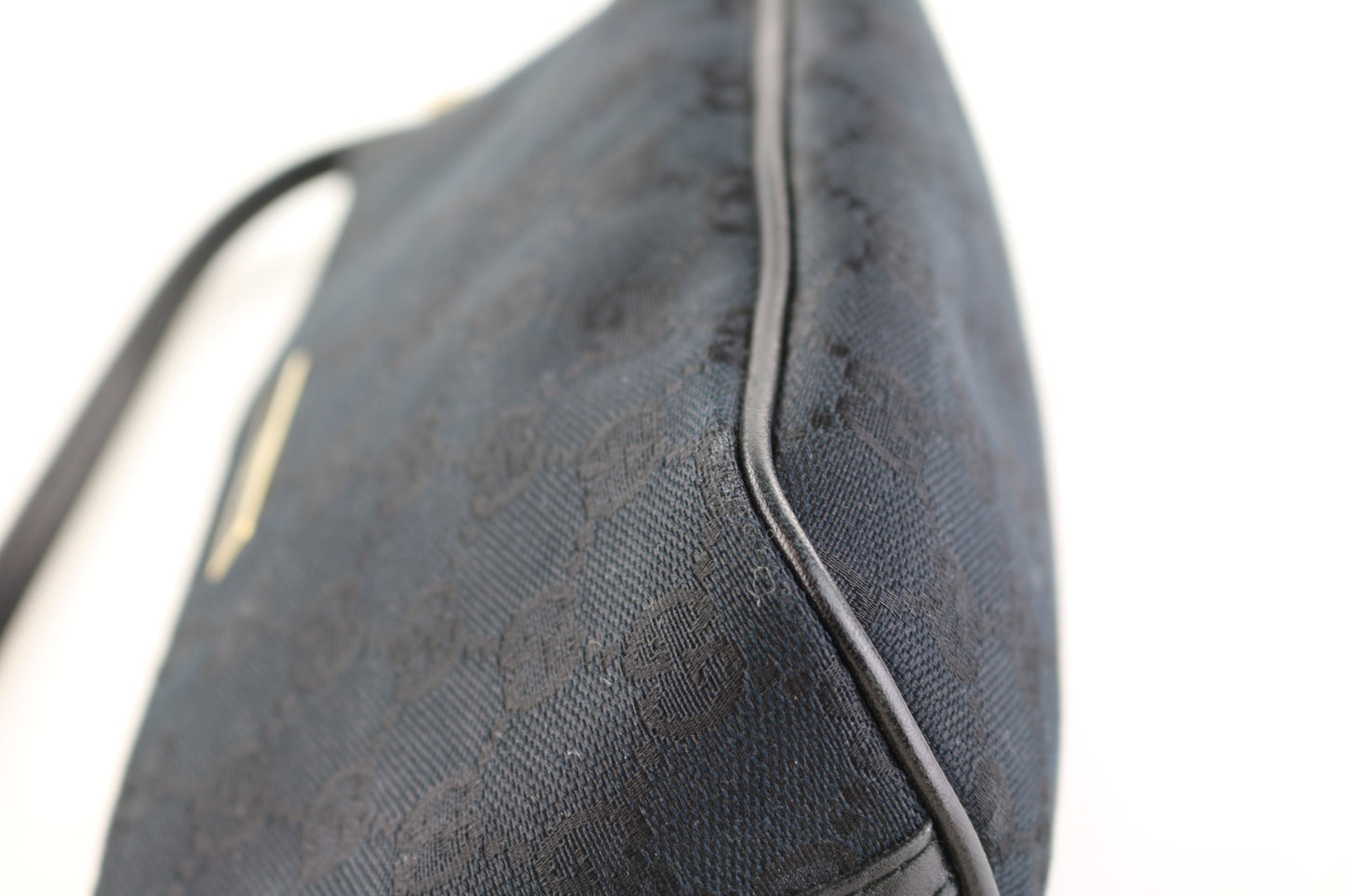 Black GG Nylon Wristlet