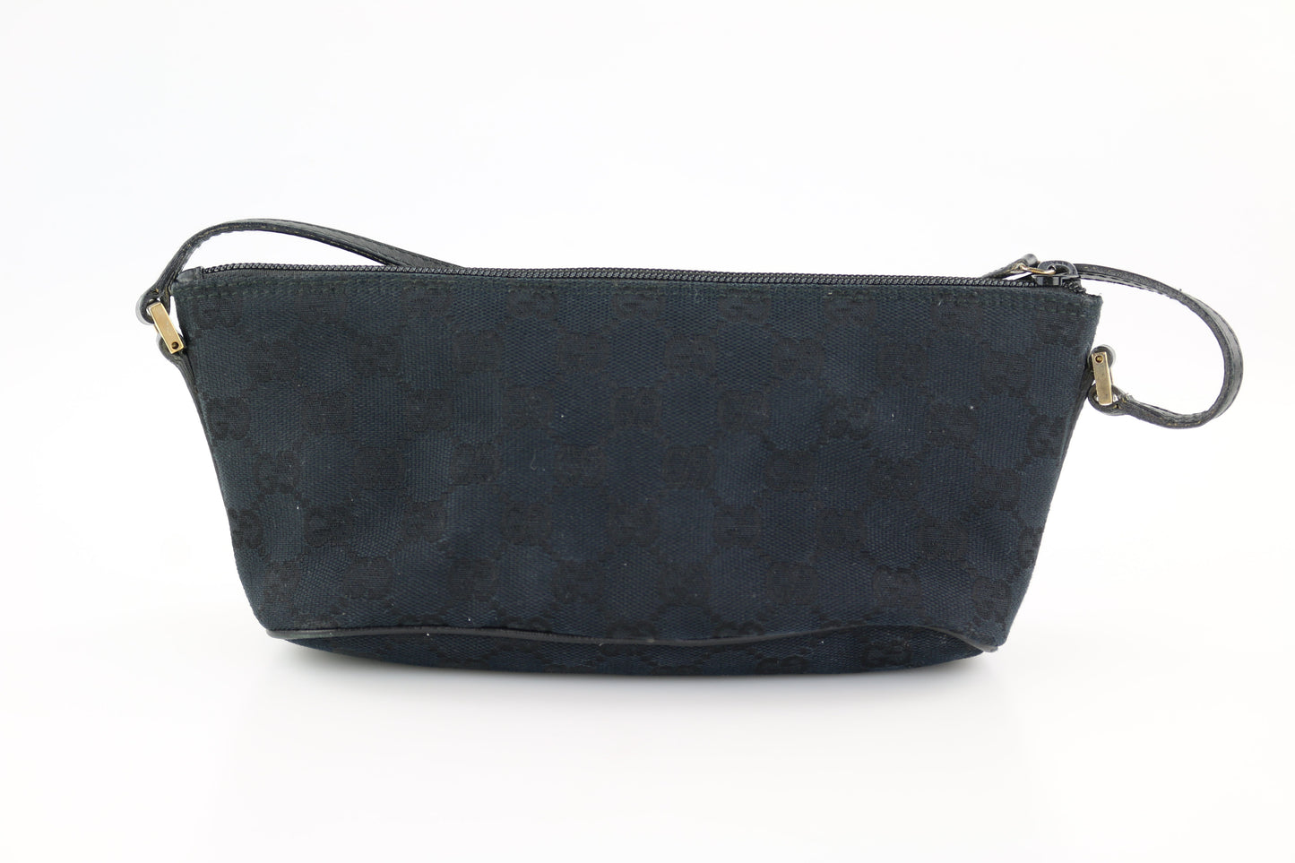 Black GG Nylon Wristlet