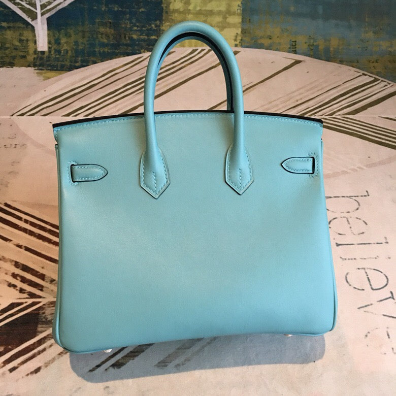 GLAMI Birkin Light Blue For Women Gold Toned Hardware 9.8in/25cm