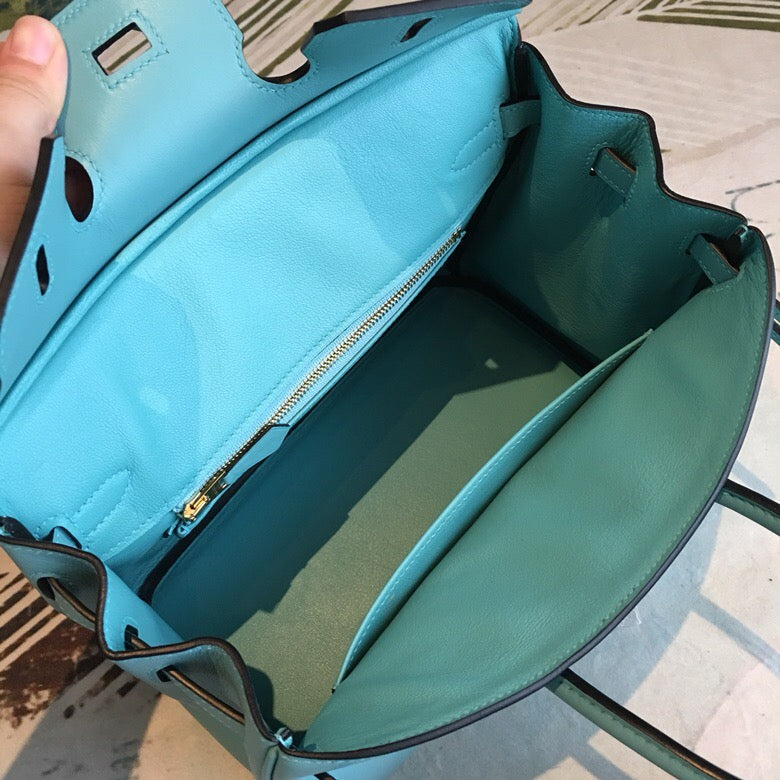GLAMI Birkin Light Blue For Women Gold Toned Hardware 9.8in/25cm