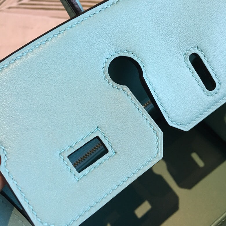 GLAMI Birkin Light Blue For Women Gold Toned Hardware 9.8in/25cm