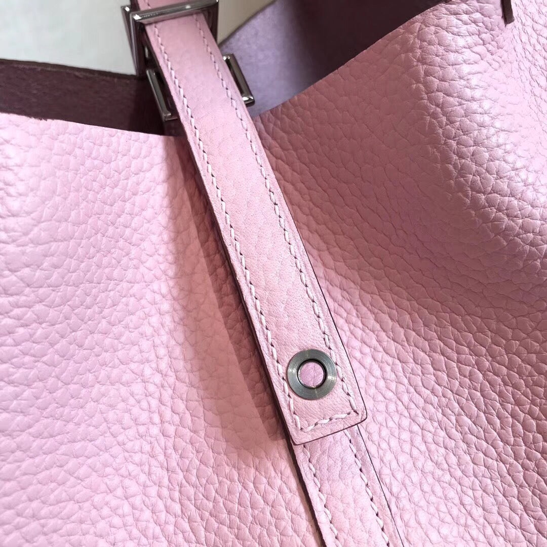 GLAMI Picotin Lock Pink For Women Silver Toned Hardwade 9in/23cm