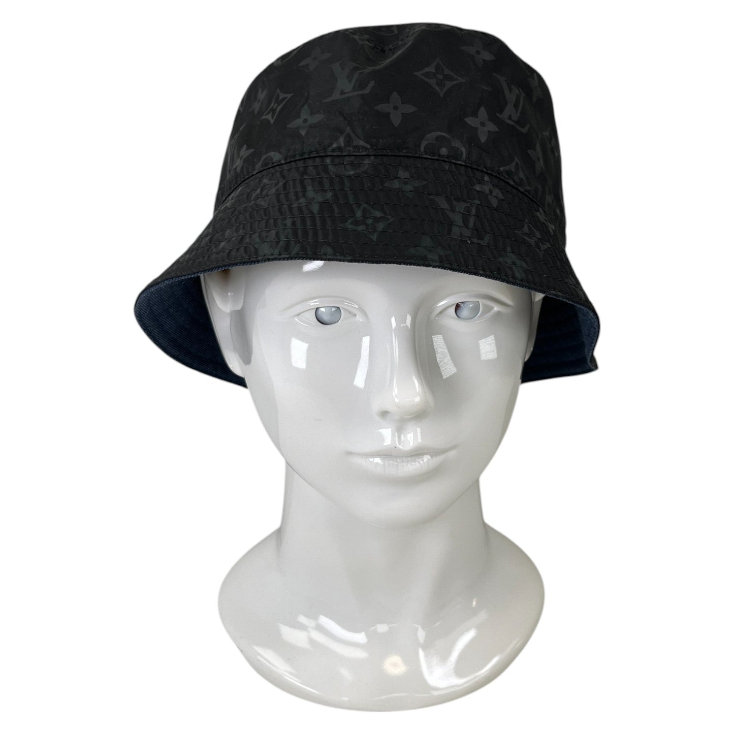 Men's Reversible Monogram Bucket Hat Black