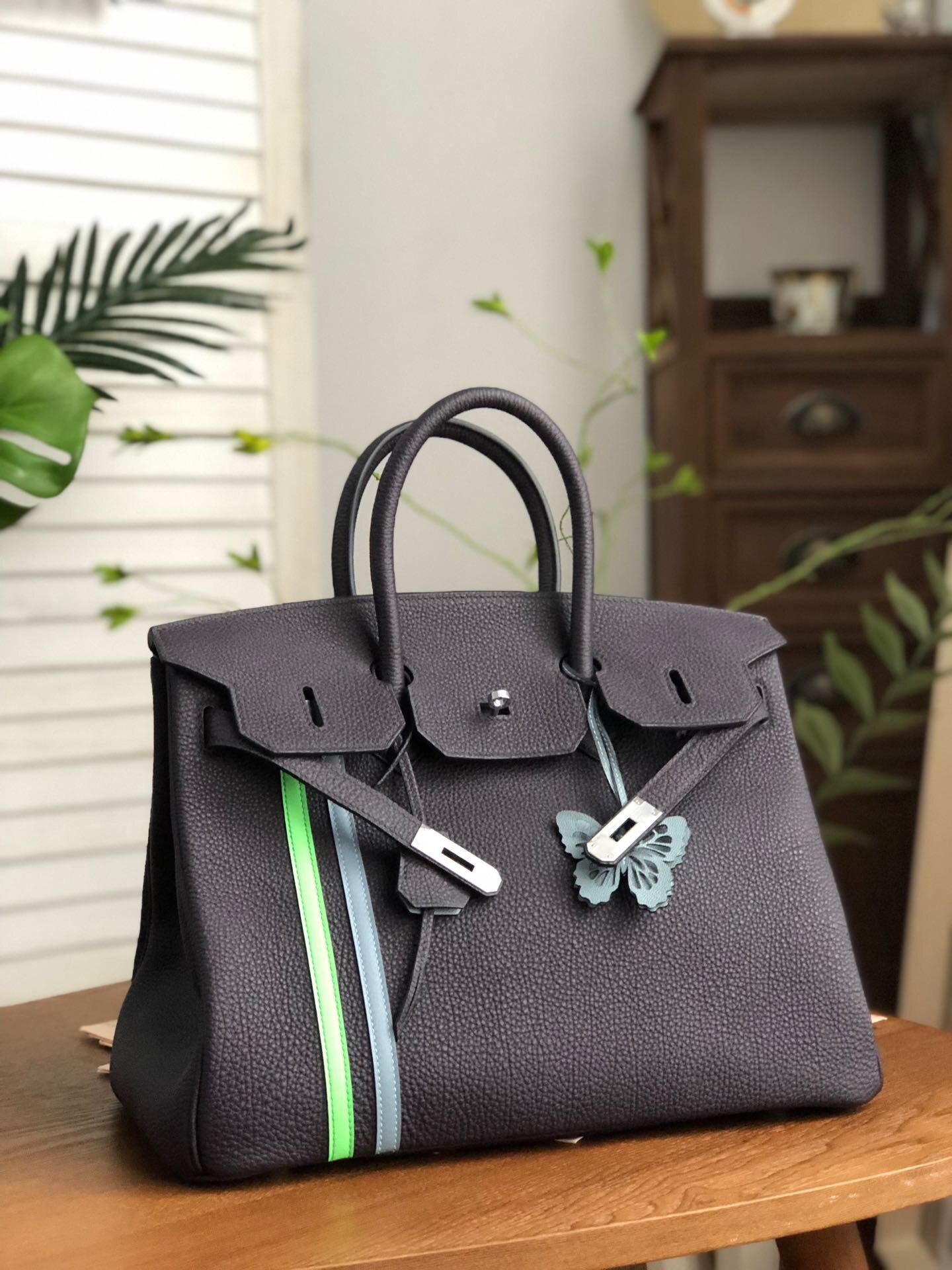GLAMI Birkin Black For Women Silver Toned Hardware 14in/35cm