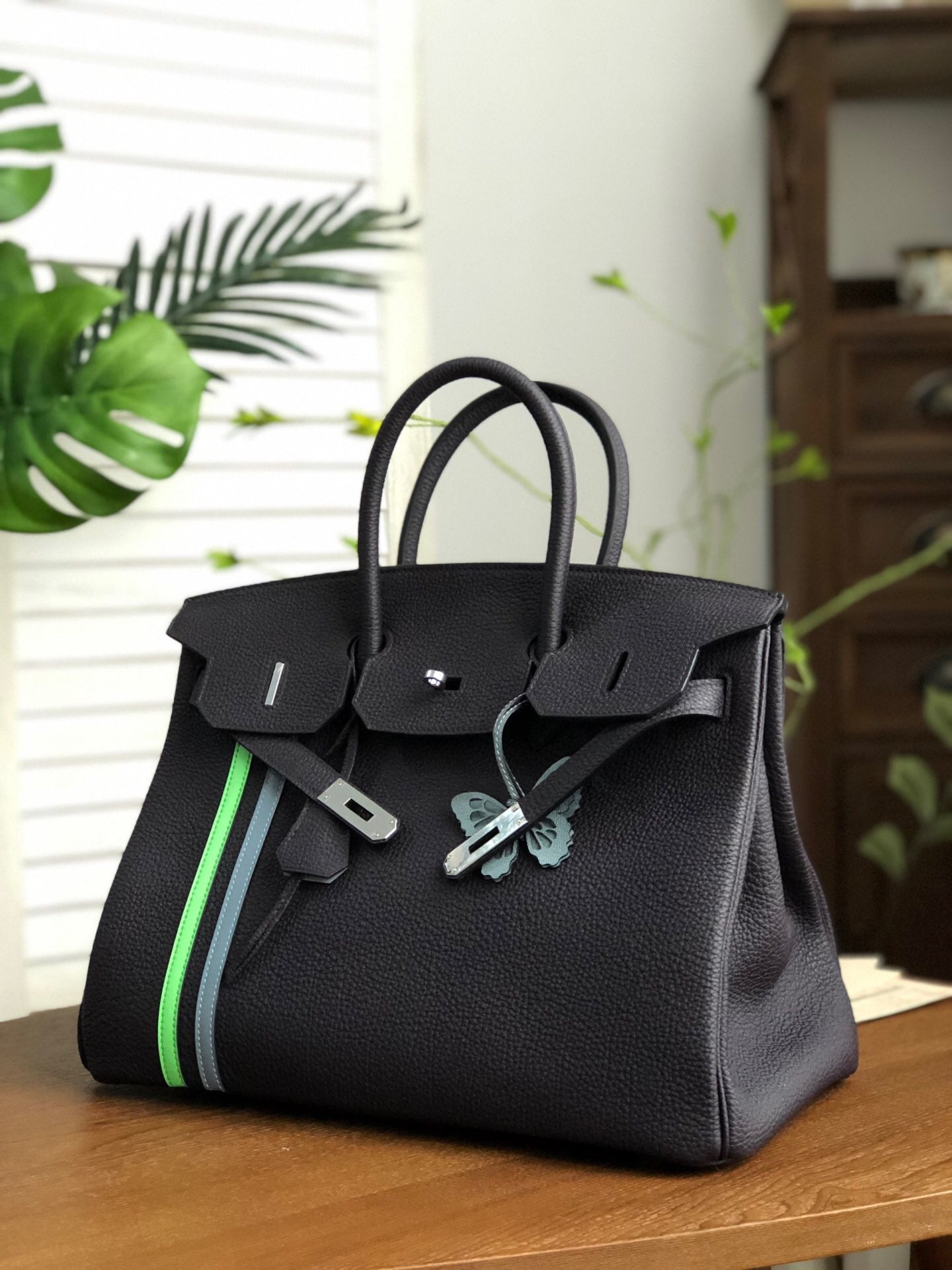 GLAMI Birkin Black For Women Silver Toned Hardware 14in/35cm
