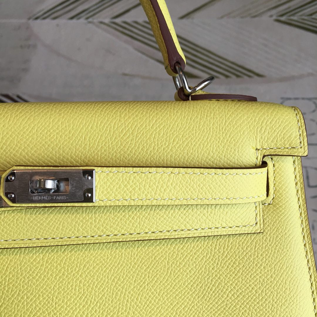GLAMI Kelly Light Yellow For Women Silver Toned Hardware 10in/25cm