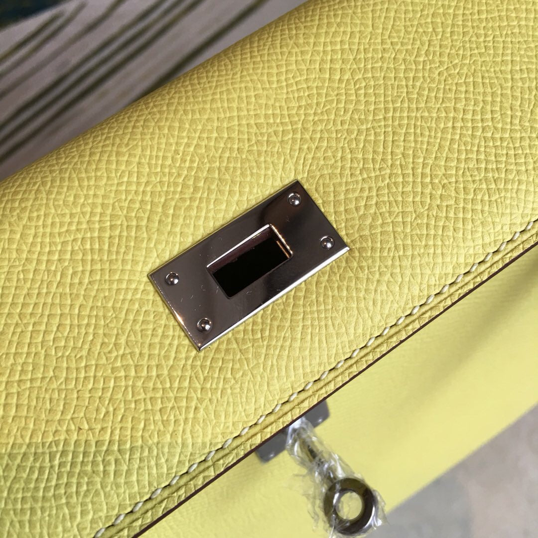 GLAMI Kelly Light Yellow For Women Silver Toned Hardware 10in/25cm