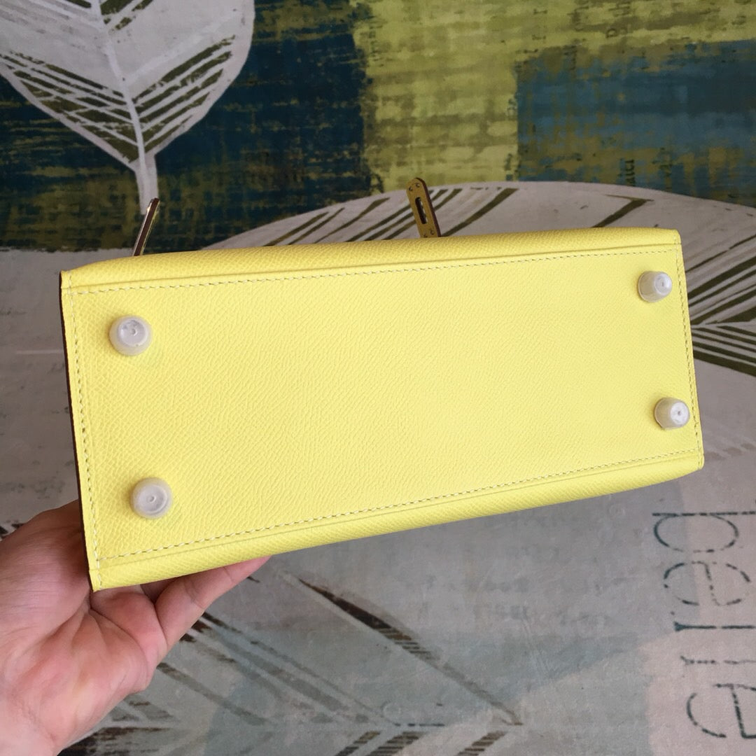 GLAMI Kelly Light Yellow For Women Silver Toned Hardware 10in/25cm