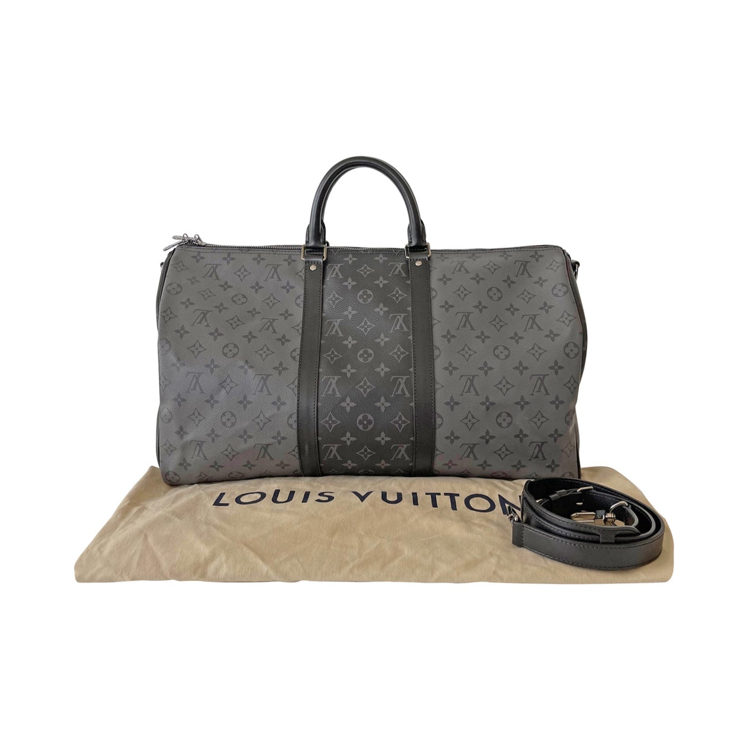Louis Vuitton Keepall BandouliÃƒÆ’Ã‚Â¨re Monogram Eclipse Reverse 50