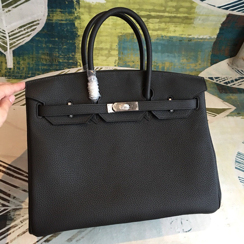 GLAMI Birkin Black For Women Silver Toned Hardware 11.8in/30cm