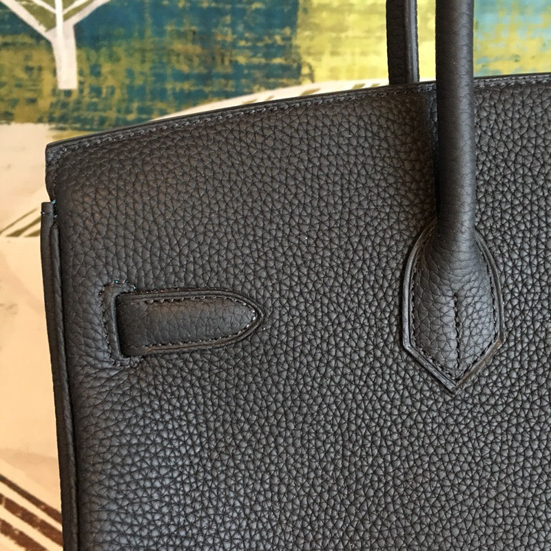 GLAMI Birkin Black For Women Silver Toned Hardware 11.8in/30cm