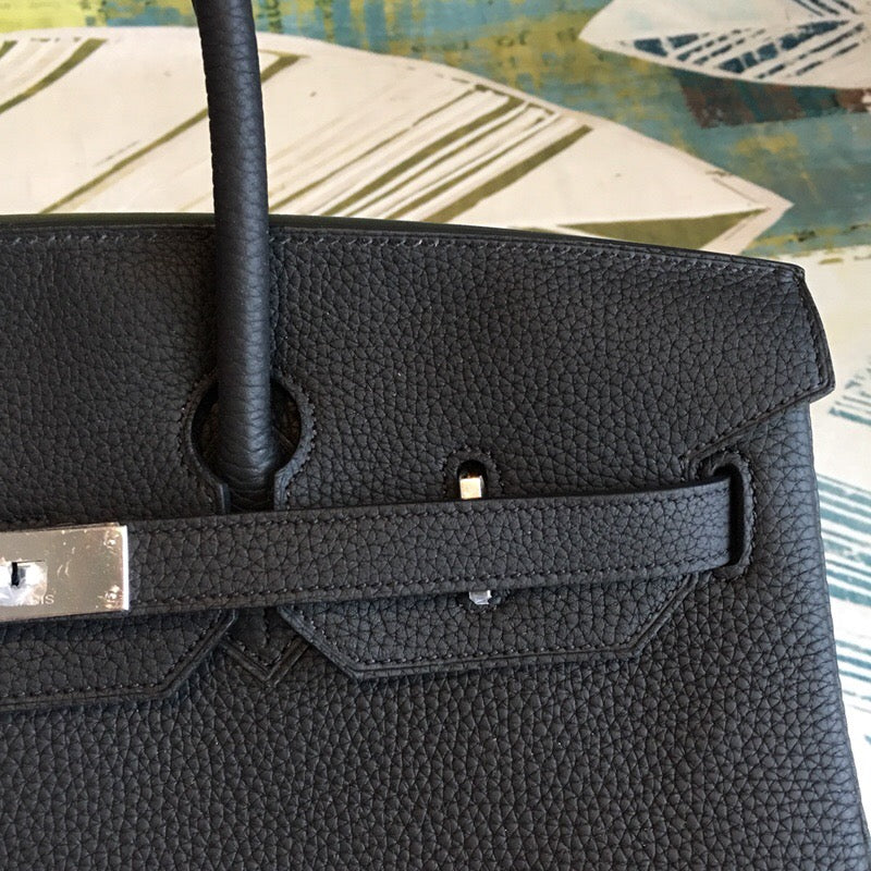 GLAMI Birkin Black For Women Silver Toned Hardware 11.8in/30cm