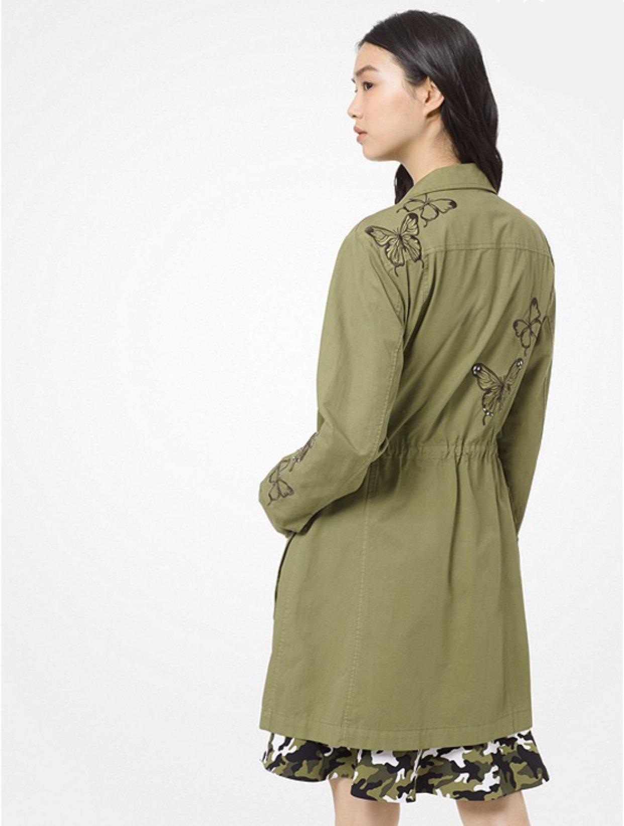 LIGHT CARGO JACKET WITH BUTTERFLIES - SIZE SMALL