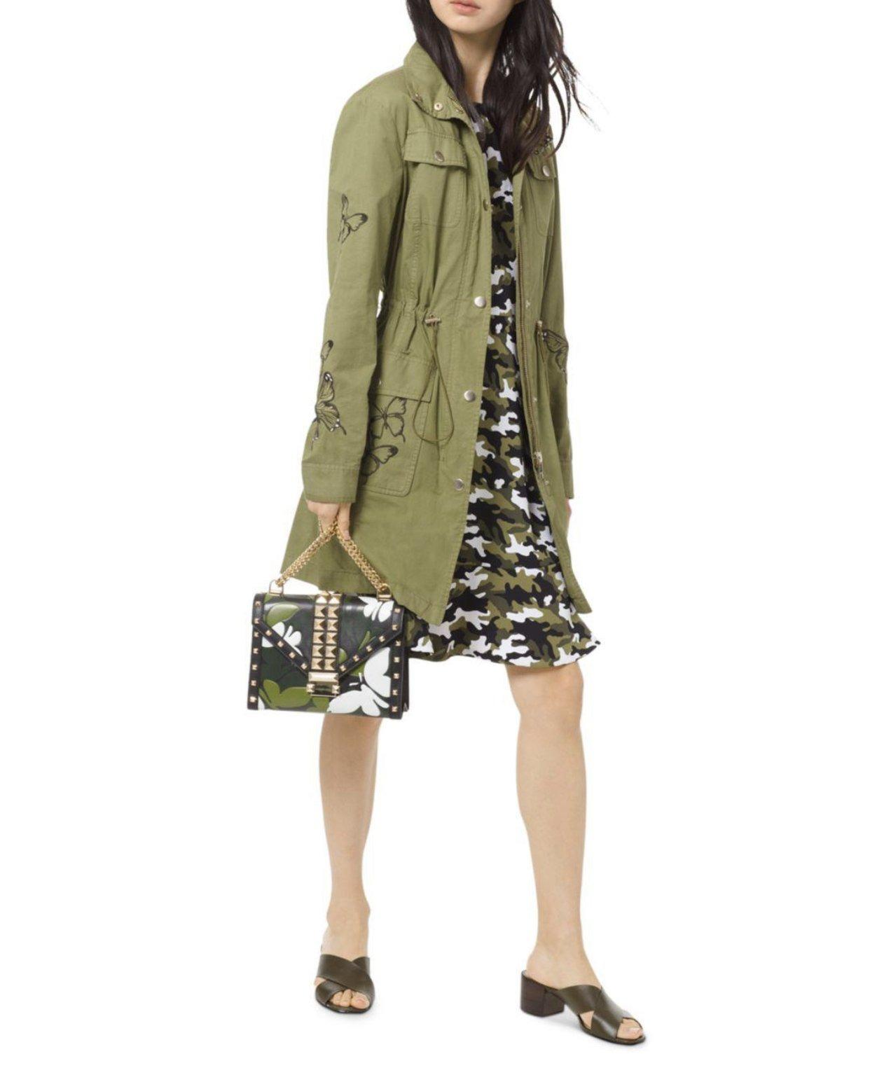 LIGHT CARGO JACKET WITH BUTTERFLIES - SIZE SMALL