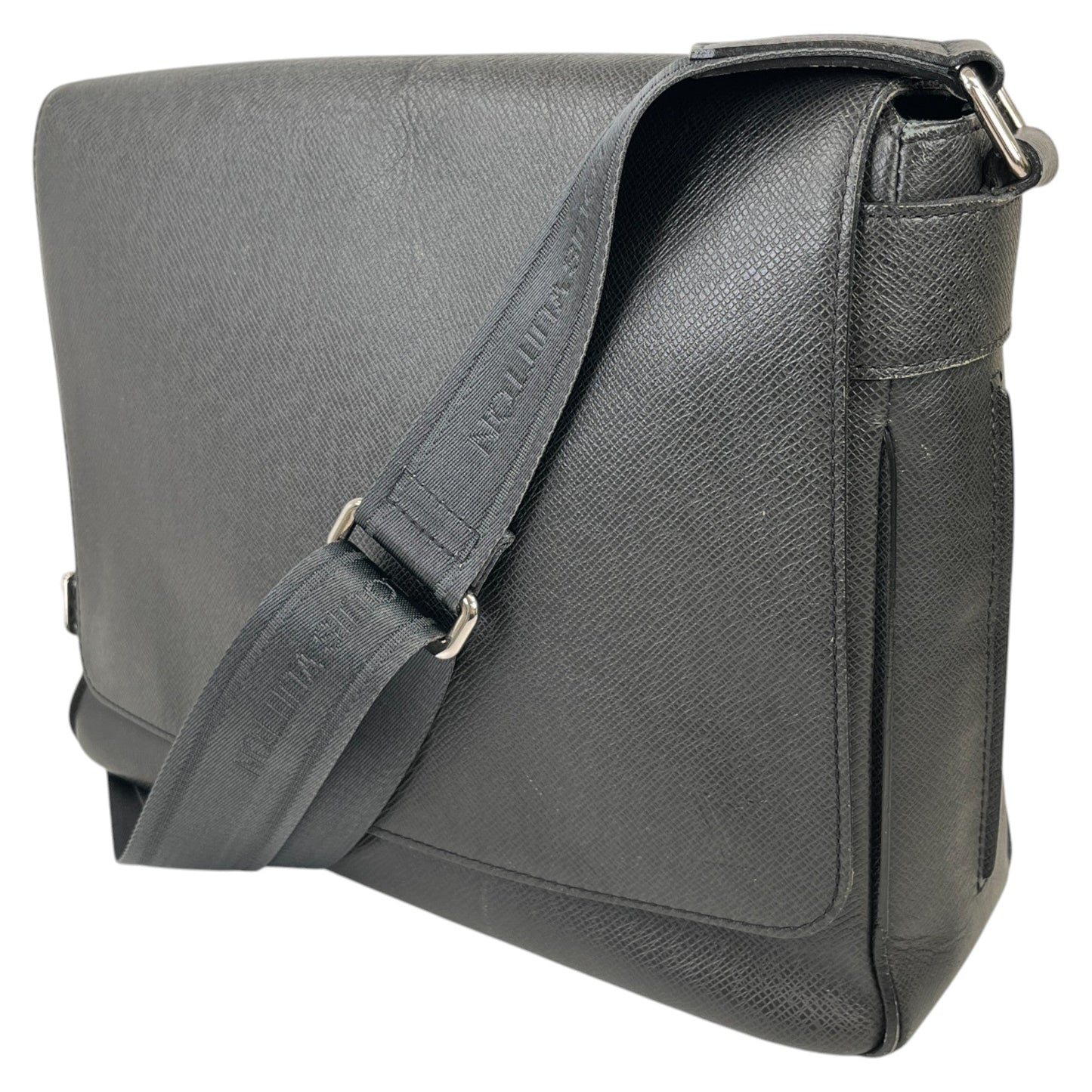 Men's Roman Mm Taiga Leather Bag Black