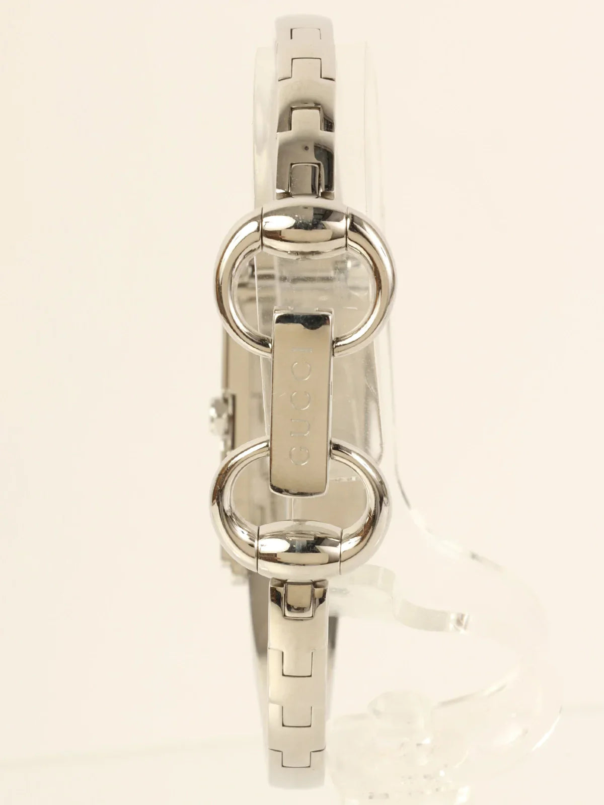 GUCCI Rectangular Gg Face Bangle Watch Silver/Black