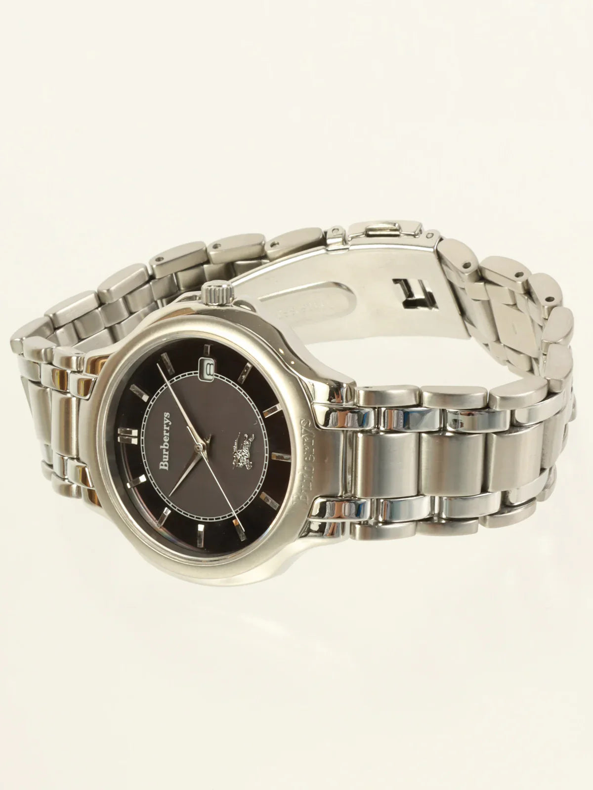 BURBERRY Round Logo Face Watch Silver/Black