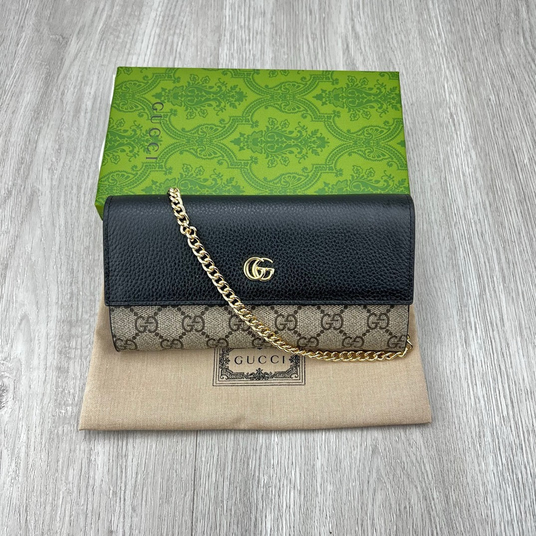 GC651 GG Marmont Chain Wallet / 7.5â€™â€™W x 4â€H