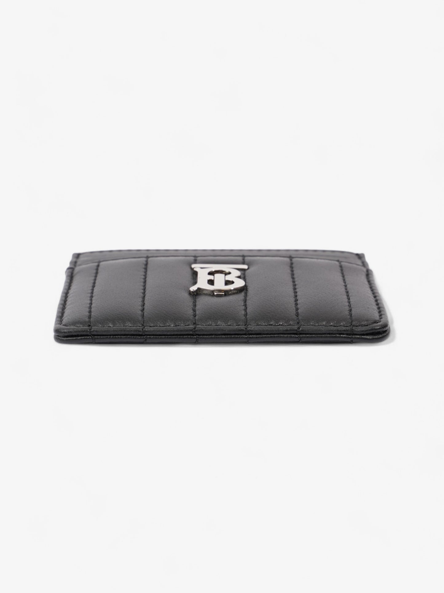 Burberry Lola Card Holder Black / Silver Lambskin Leather
